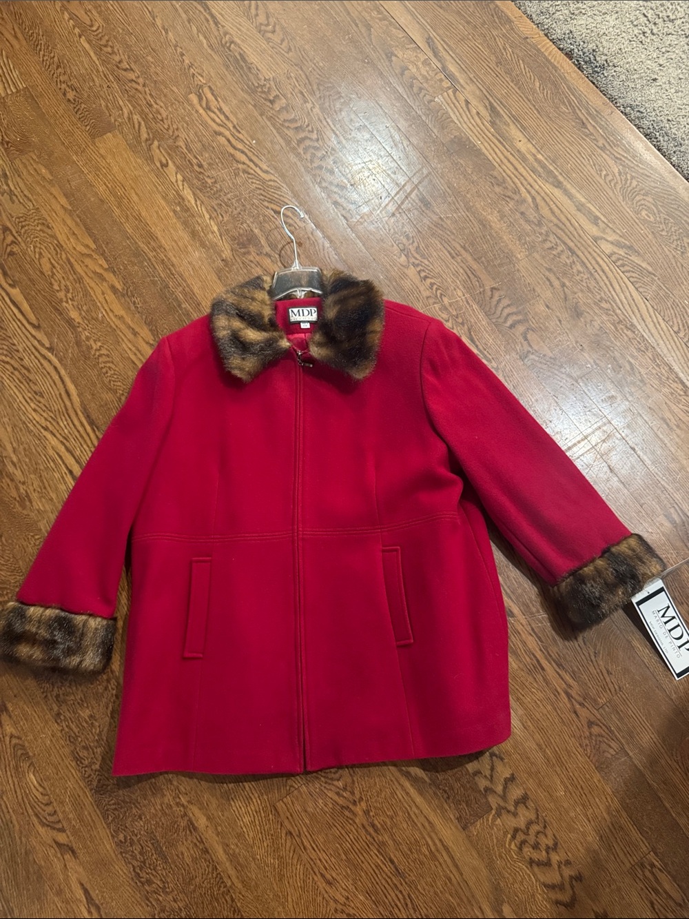 Vintage MDP womens red wool coats 2X
